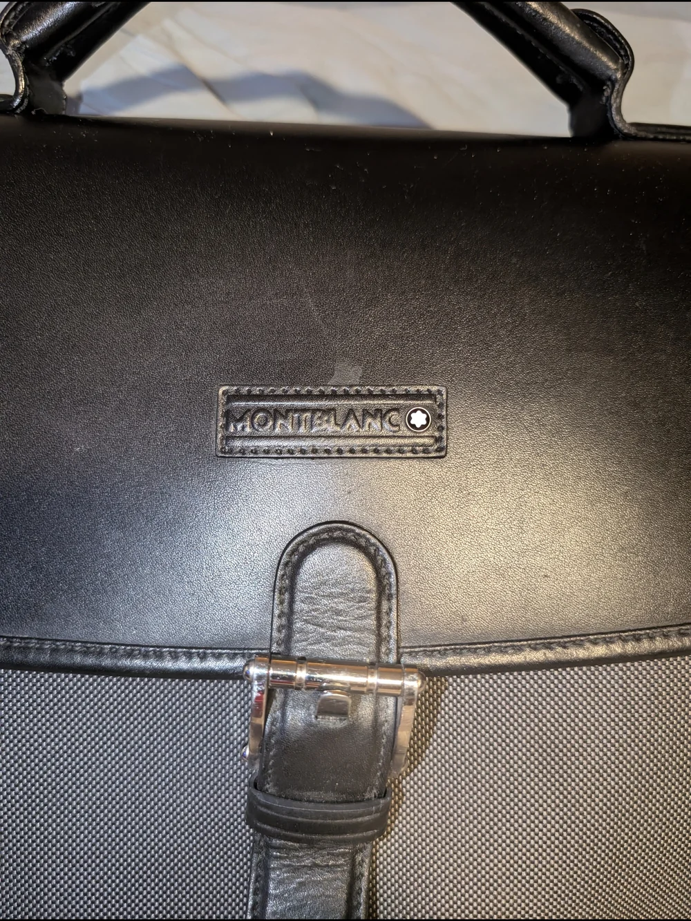 Montblanc Black Canvas & Leather Briefcase - Professional Men’s Bag